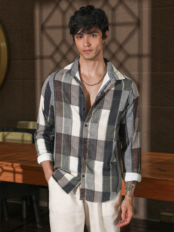 Woven-Block Oversized Shirt - Image 2
