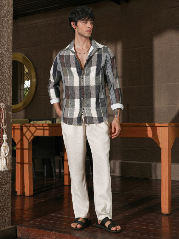 Woven-Block Oversized Shirt - Image 3