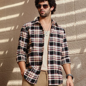 Dark-Plaid Relaxed Shirt