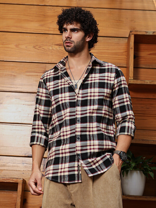 Dark-Plaid Relaxed Shirt - Image 2