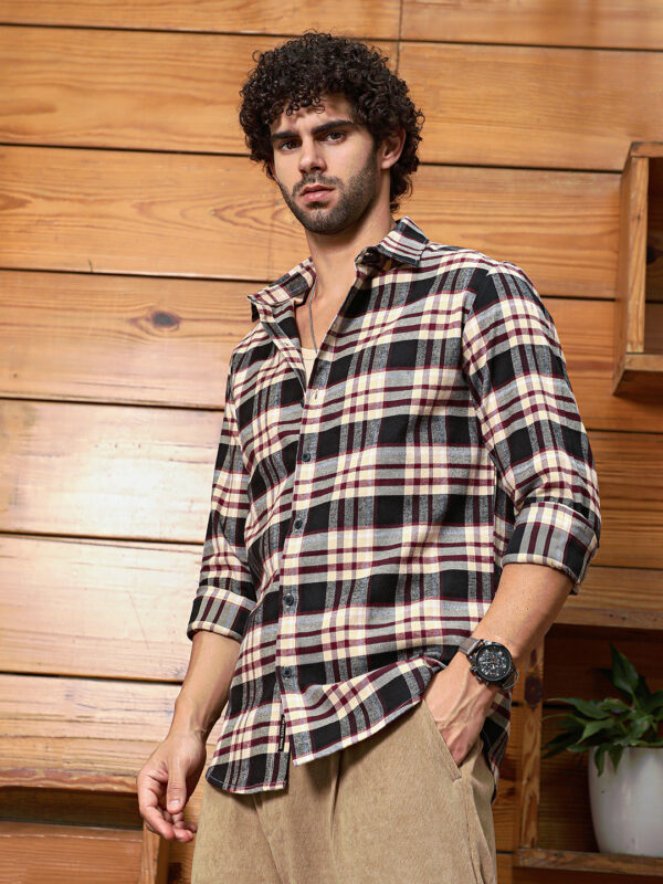 Dark-Plaid Relaxed Shirt - Image 3