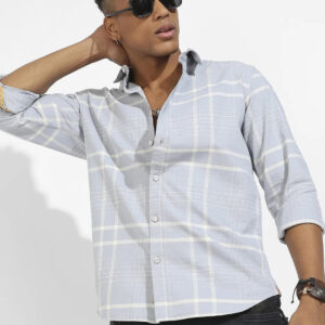 Contrast Tartan Plaid Shirt